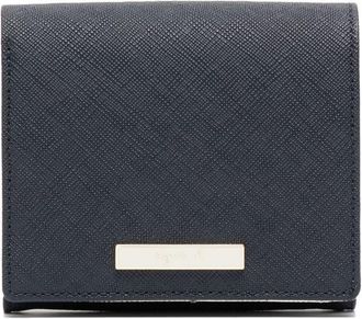 agnès b. logo-plaque leather wallet - women - Calf Leather - One Size - Black