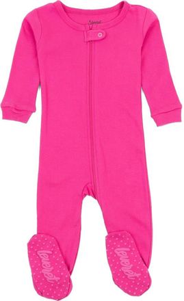 Leveret Footed Solid Cotton Matching Family Pajamas in Hot Pink at Nordstrom, Size 12-18M