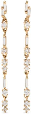 Suzanne Kalan 18kt Yellow Gold Thin Dangle Drop Earrings - Womens - 18kt Yellow Gold