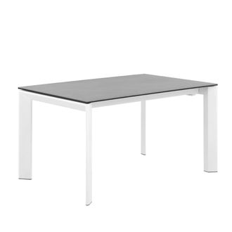 Koketto Home Mesa extensible 160 con tapa porcelanicogris y patas negro