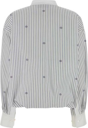 Gucci Logo-Embroidered Poplin Shirt - White
