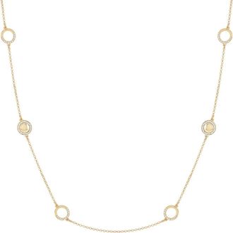 T Tahari Crystal Station Necklace in Gold Tone at Nordstrom Rack