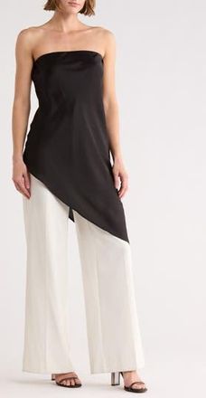 Renee C Asymmetric Strapless Tunic Top in Black at Nordstrom Rack, Size X-Large