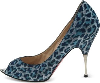 Christian Louboutin 100mm leopard-print pumps - Blue
