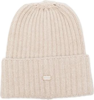 Agnona Geribbelde muts - Beige