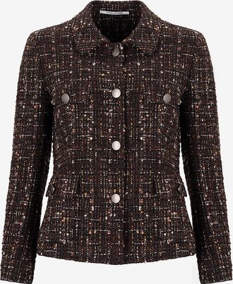 Tagliatore Taillierte Kost&uuml;mjacke aus Boucl&eacute;-Tweed India