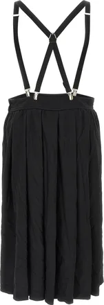Comme Des Gar&ccedil;ons Mens Black Polyester Midi Skirt