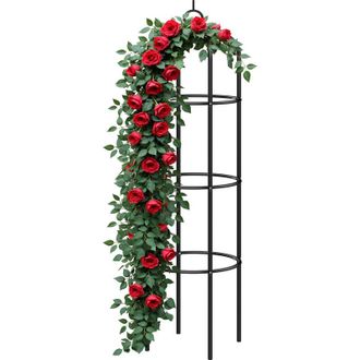 Deuba Gardebruk Arco De Rosas Y Columnas Para Plantas Trepadoras Decoraci&oacute;n Jard&iacute;n Soporte Enrejado Estructura De Metal Con Puerta M 3 - 200 Cm