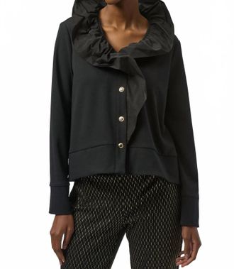 Joseph Ribkoff Scuba Crepe Memory Straight Jacket In Black