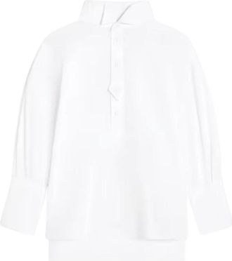 Celine Shirt in Cotton Poplin - Dames - Blouses - Wit - S - Katoen - Overhemden