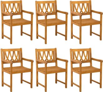 vidaXL Vidaxl Sillas De Jard&iacute;n 6 Uds. Natural Madera De Acacia S&oacute;lida