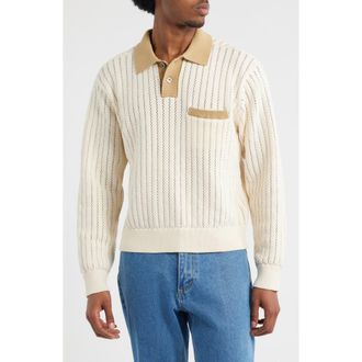 Obey Jasper Polo Sweater in Unbleached Multi at Nordstrom, Size Xx-Large