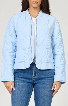 Dear John Denim Maverick Zip Front Quilted Jacket in Skyway at Nordstrom, Size X-Small