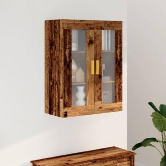 Berkfield Home Hanging Wall Cabinet Old Wood 69.5x34x90 cm in Brown