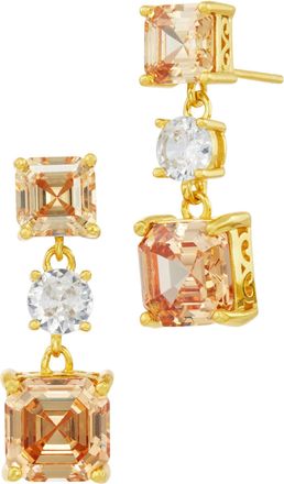 Savvy Cie Jewels STERLING SILVER.925 WHITE AND BLUE CZ DROP EARRINGS