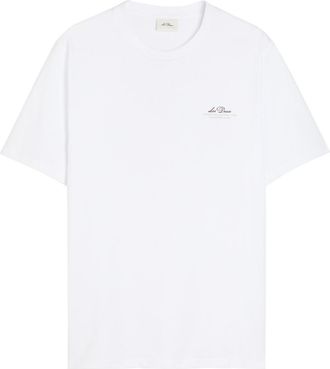 Les Deux Ben Globe Logo-print Cotton T-shirt - White - Xxl