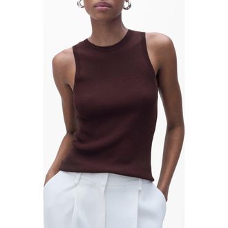 Mango Karl Rib Tank in Chocolate at Nordstrom Rack, Size Large
