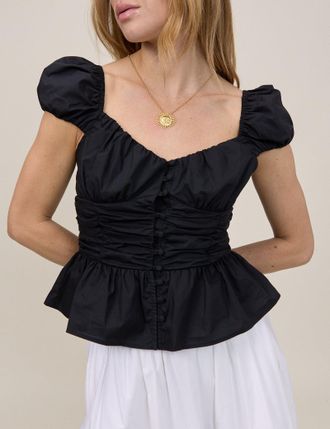 Nobody's Child Black Caia Ruched Top