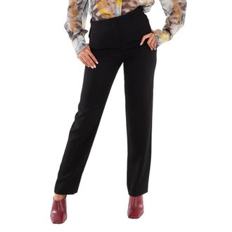 Burberry Natasha Ruched-Waist Wool Tailored Trousers, Brand Size 4 (US Size 2)