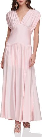 Avec Les Filles Shirred Maxi Dress in Baby Pink at Nordstrom, Size X-Large