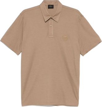 Brioni Polo con logo - Marrone