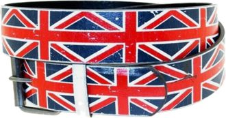 Generic Unisex Union Jack Pattern Red White and Blue Print Belt with Buckle One Size