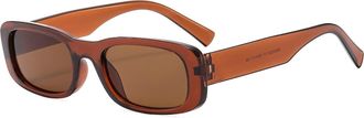 Generic Square Mens Commuter Sunglasses Vacation Womens Driving Sun Glasses(Brown)
