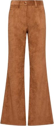 Moncler Corduroy Tailored Pants - Dames - Wijde Broeken - Bruin - S - Broeken