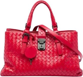 Bottega Veneta Pre-owned Small Roma Satchel - Dames - Vintage Handtas - Rood - ONE Size - Leer - Vintage