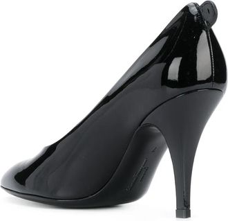 Ferragamo Patent Leather Almond-Toe Pumps - Black