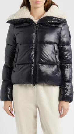 Save The Duck Moma Water Resistant Quilted Puffer Jacket in Black at Nordstrom, Size 1