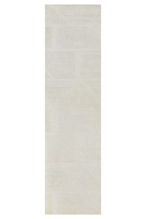 Wecon Home Alfombra de pura lana tejida a mano crema 80x230