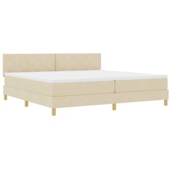 vidaXL Vidaxl - Cama Tipo Box Spring Con Colch&oacute;n Crema 200 X 200 Cm Tela