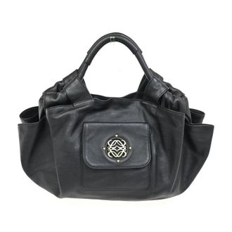 Loewe Pre-owned Tote Bags, female, Black, Size: ONE SIZE Pre-owned Vintage Leather Hobo Tote Bag