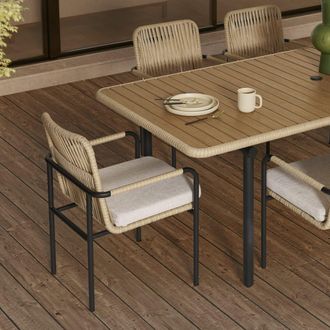 Castlery Water-Repellent Outdoor Dining Chair, Set of 2 with Cover | Sierra by Castlery, Multi Color, Weather-Resistant