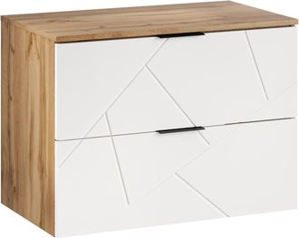 Badplaats Mueble De Ba&ntilde;o Manello 80 X 46 X 58 Cm - Roble Con Blanco Mate