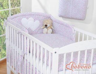 OEM Juego De Ropa De Cama De 3 Piezas 135x100 - Corazones De Pradera Rosas