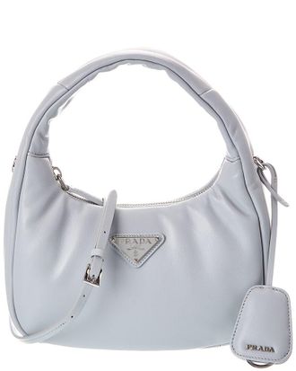 Prada Logo Padded Mini Leather Hobo Bag