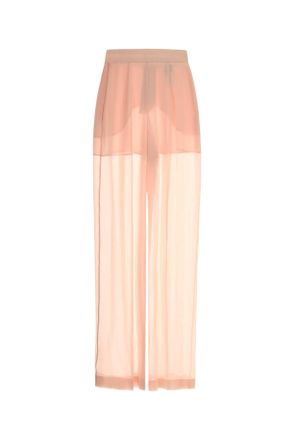 Alberta Ferretti Womens Silk Wide-Leg Trousers Pink