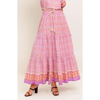 Flying Tomato Print Maxi Skirt in Lavender/Coral at Nordstrom Rack, Size Medium