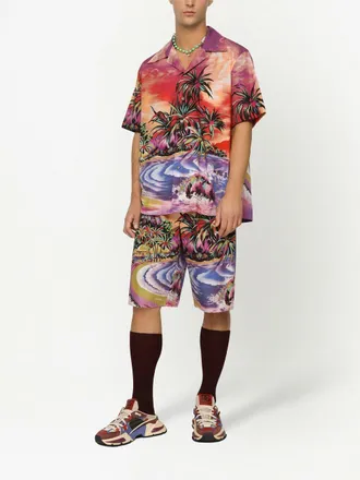 Dolce & Gabbana Tropical Graphic Print Bermuda Shorts - Multi-color