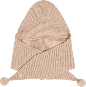 Damson Madder Pom-pom Knit Hood - Beige - One Size