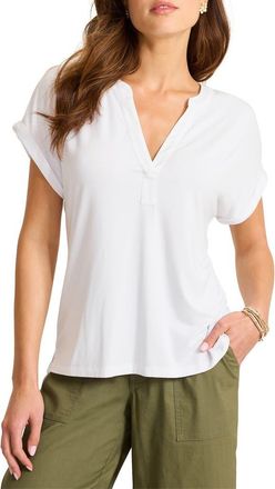 Tommy Bahama Kauai Split Neck Top in White at Nordstrom, Size X-Large