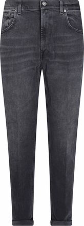 Dondup Ervin Slim-Fit Cuffed Hem Washed Black Jeans