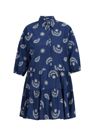 Dreimaster Dreimaster Jurk Dames marine wol wit