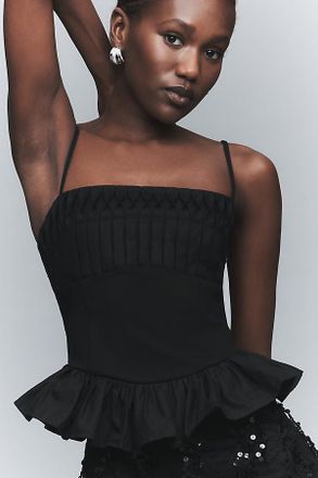 4SI3NNA Waisted Peplum Top