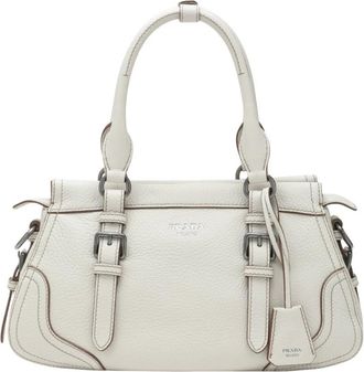 Prada Tassen, Dames, Beige, ONE Size, Leer, Borsa a spalla