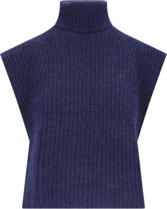 Isabel Marant Megan Crop Sweater In Blue Stretch
