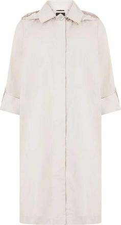Moorer Isadora Long Trench - Dames - Trenchcoats - Beige - XS - Polyester - Jassen