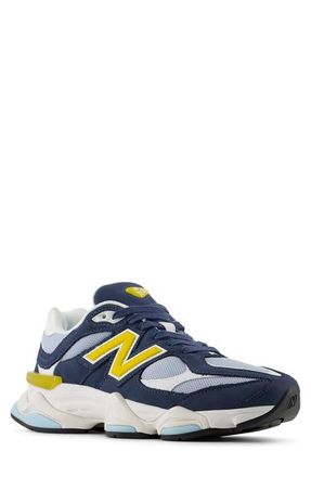 New Balance Gender Inclusive 9060 Sneaker in Vintage Indigo/Apollo Gold at Nordstrom, Size 13 Womens